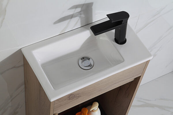 AU20 Compact Wall Hung Wooden Vanity - 465x260mm