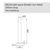 EC231GM Gun Metal Fixed Bath Spout