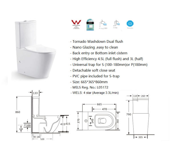 EC Tornado Flush Toilet Suite
