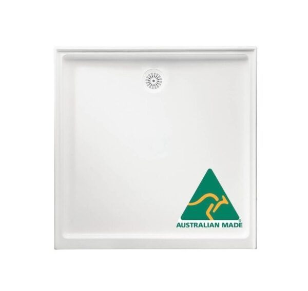 JS Flinders Polymarble Standard Shower Base - Centre/Rear Outlet (Australian Made)