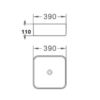 001 OS488 Matt Black & White Ceramic Basin 390x390x110mm