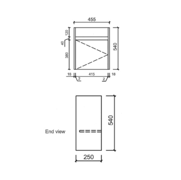 AU17 Compact Wall Hung Vanity - 465x260mm