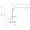 1-4 EC1019CHSR Chrome Square Multi Function Shower Rail