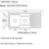108S spec OS108S Drop In Sink 1080x480x170mm