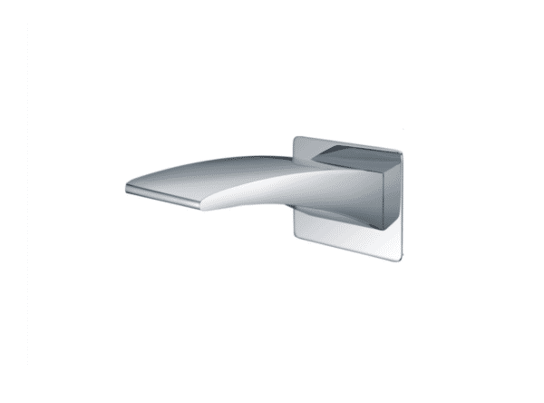 ASL523 Chrome Rectangle Plate Fixed Bath Spout