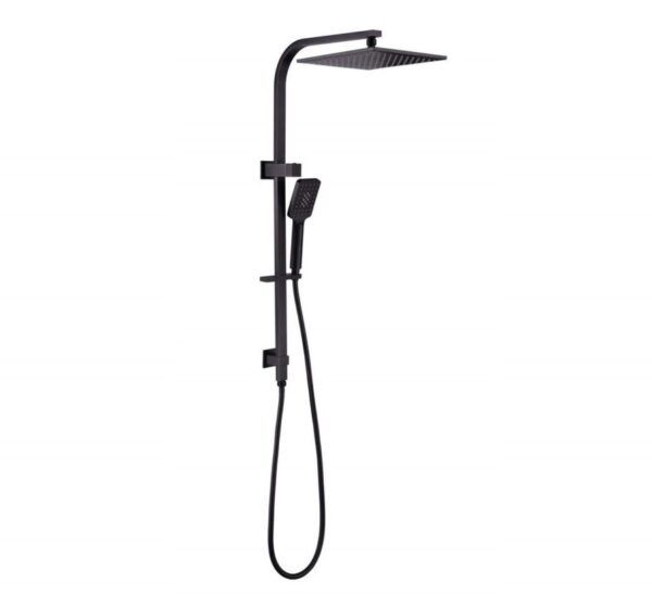 NRO1505CMB Matt Black Square Multi Function Shower Rail
