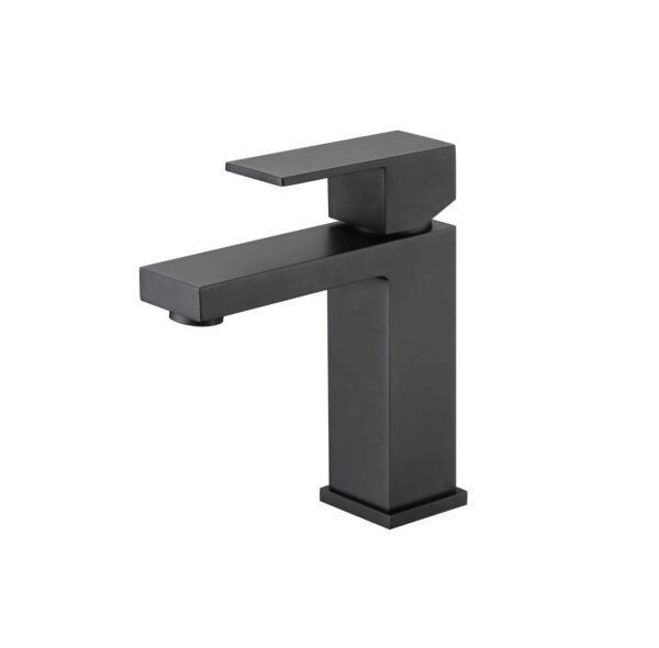 ASL43MB Matt Black Square Basin Mixer