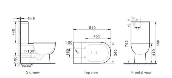 EC Bianco-II Rimless Flush Toilet Suite