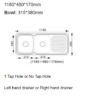 118P spec OS118P Drop In Sink 1180x480x170mm