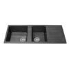 20200825104512-1 BV-11650 Black 1 and 3/4 Bowl Kitchen Sink with Drainer 1160x500mm