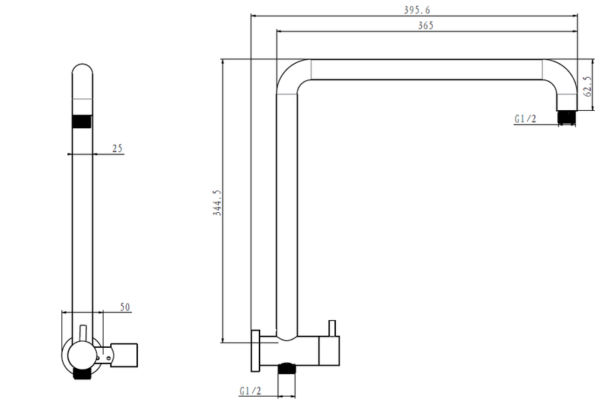 EC2109 Chrome Round Multi Function Shower Rail