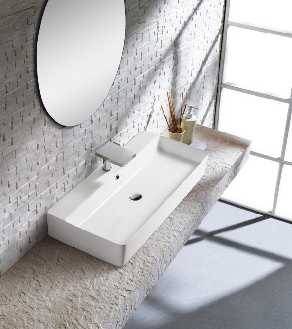 EC7042 Gloss White Ceramic Basin 700x420x140mm