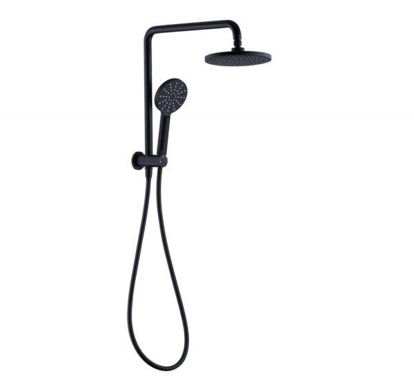 EC2109BK Matt Black Round Multi Function Shower Rail