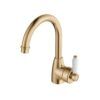 444 FNZ2104UB Urban Brass/ Ceramic Round Gooseneck Basin Mixer