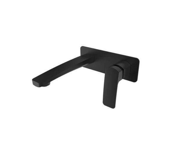 EC3507BK Matt Black Square Wall Basin/ Bath Mixer Spout Set