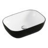 999 EC4632BK Gloss Black & White Ceramic Basin 460x320x135mm