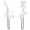 ASL1052 ASL1052 Matt Black Square Hand Shower On Holder