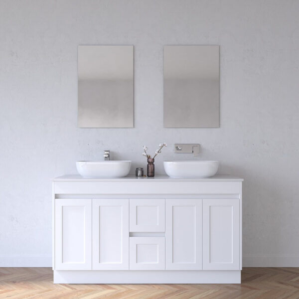 BV01 Extra Deep Matt White Freestanding Vanity - 1500x520mm - Clearance