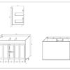 BV01-1500W BV01 Extra Deep Matt White Freestanding Vanity - 1500x520mm - Clearance