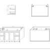 BV01WH Extra Deep Matt White Wall Hung Vanity - 1200x520mm - Clearance