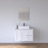 BV01WH Extra Deep Matt White Wall Hung Vanity - 900x520mm - Clearance
