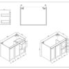 BV01WH Extra Deep Matt White Wall Hung Vanity - 900x520mm - Clearance