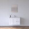 BV01WH Extra Deep Matt White Wall Hung Vanity - 900x520mm - Clearance