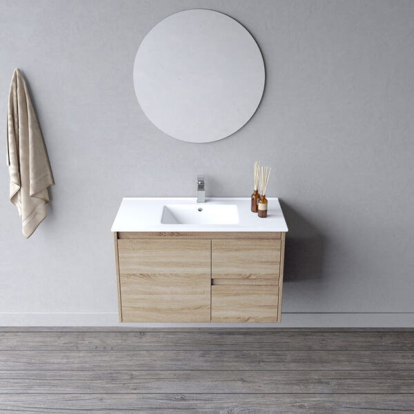 BV17-900WH Wooden Finish Wall Hung Vanity (460) - 900×460mm