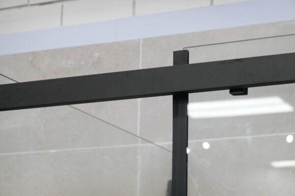 SS20 - Black Wall to Wall Front Only Sliding Shower Screen - Multiple Sizes (1130-1750mm)