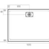 Metro 1200×900 Rear outlet spec OC Metro Range Low Profile Polymarble Shower Base