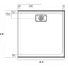 Metro 900×900 spec OC Metro Range Low Profile Polymarble Shower Base
