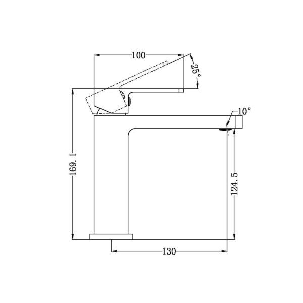 NRO3502BK Matt Black Square Basin Mixer