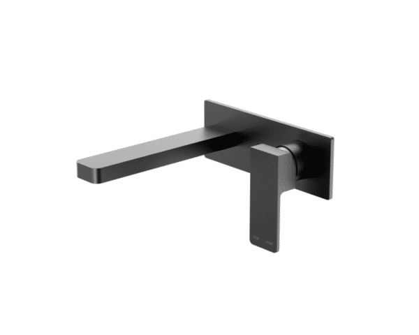 NRO1507AMB Matt Black Square Wall Basin Mixer Spout Set