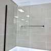 SS11-1 SS11 - Fixed Over Bath Black Shower Screen - 800mm