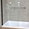 SS11-4 SS11 - Fixed Over Bath Black Shower Screen - 800mm