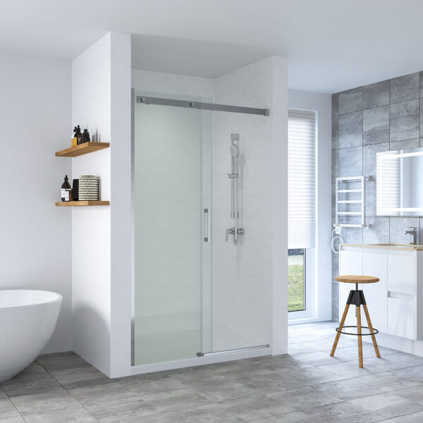 SS20 - Chrome Wall to Wall Front Only Sliding Shower Screen - Multiple Sizes (1130-1750mm)