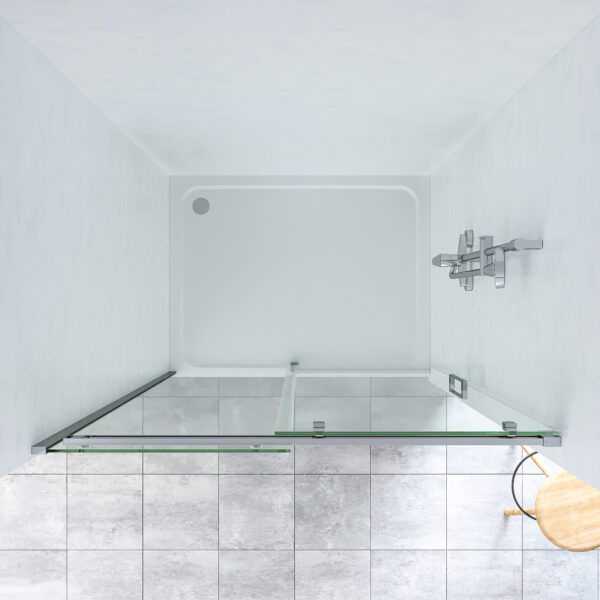 SS20 - Chrome Wall to Wall Front Only Sliding Shower Screen - Multiple Sizes (1130-1750mm)