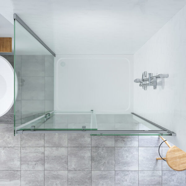 SS20 - Chrome Sliding Door Shower Screen - 1150x850mm (Suit on 1200x900 Base)