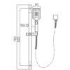 EC1101CH Chrome Square Shower Rail