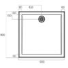 VUE base 900×900 RO OC Vue 900/1200 Low Profile Polymarble Shower Base