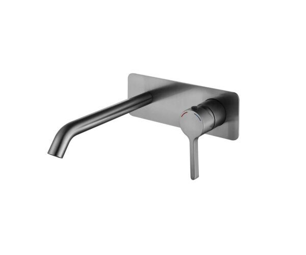 EC6507BN Brushed Nickel Round Wall Basin/ Bath Mixer Spout Set