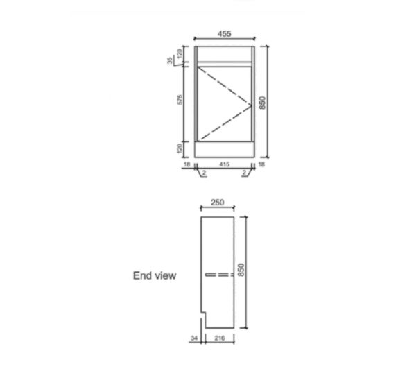 AU17 Compact Freestanding Vanity - 465x260mm