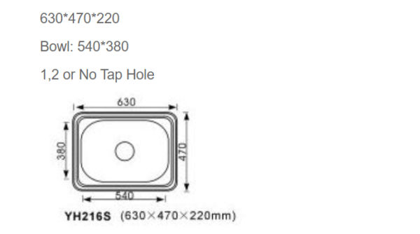45L OS216S Single Bowl Laundry Sink 630x470mm