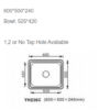 YH236C spec 45L OS236C Single Bowl Laundry Sink 600x500mm