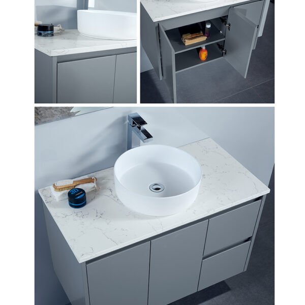 SG32 Matt Grey Wall Hung Vanity - Different Sizes