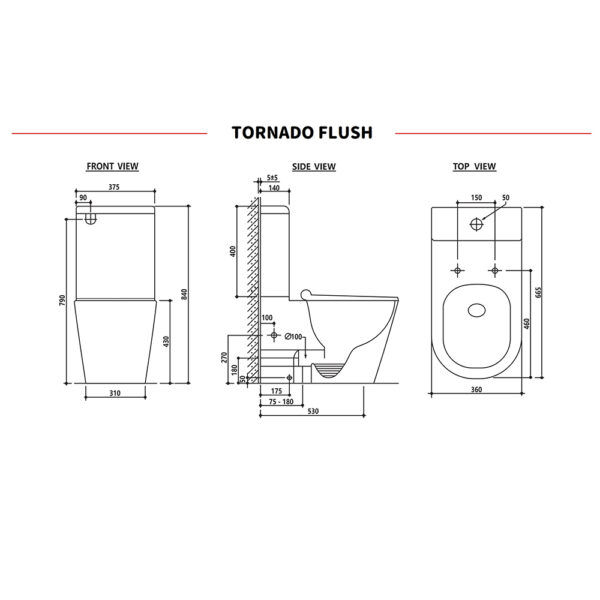 ZUMI VERA Tornado Flush Toilet Suite