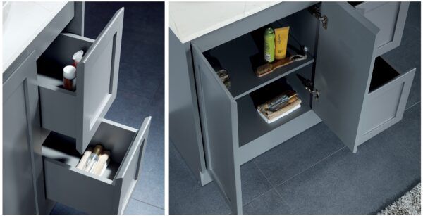 SG76 Matt Grey Freestanding Vanity - Different Sizes