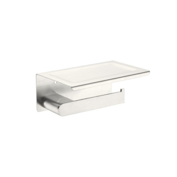 ECCO Brushed Nickel Toilet Roll Holder With Phone Holder