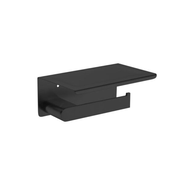 ECCO Black Toilet Roll Holder With Phone Holder
