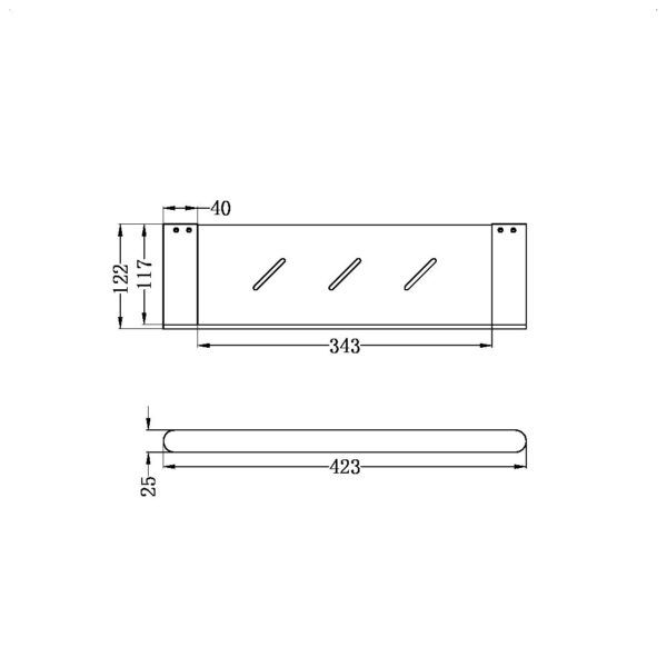 ECCO Black Shower Shelf
